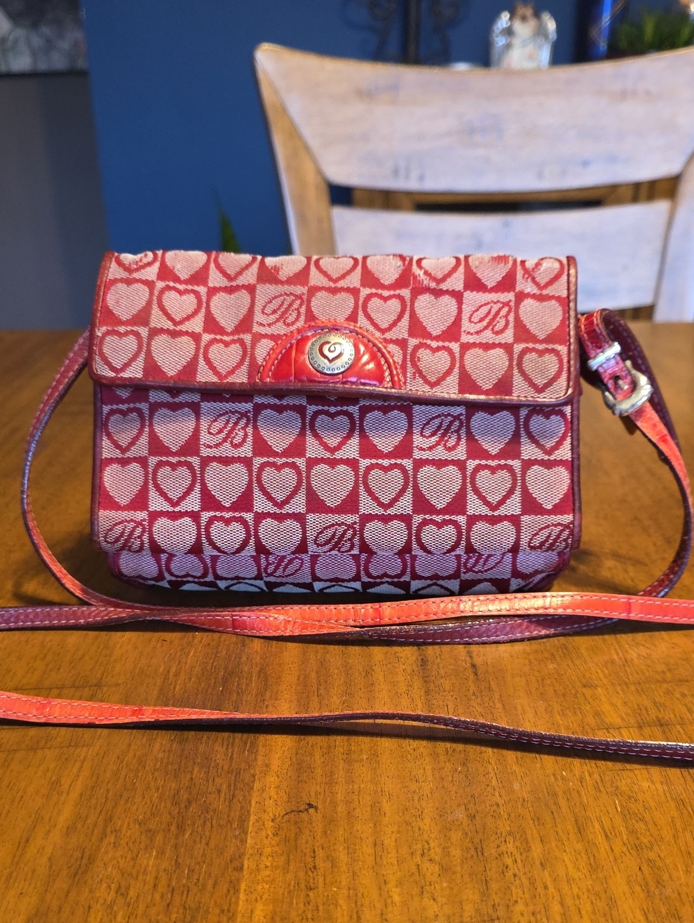 Brighton Red Heart-Print Crossbody Bag